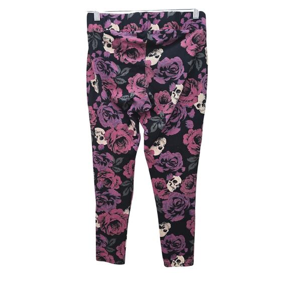 Torrid Size 0 Medium Leggings Skull Floral Whimsigoth Gothic Punk Athleisure - Picture 2 of 9